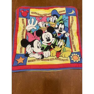 Vintage Disney throw pillow CASE‎ Fab 5 Mickey Mouse Minnie Donald Goofy Pluto